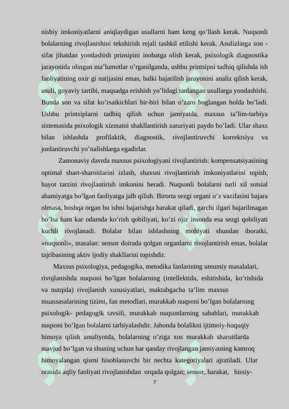 Rivojlanishda mujassam nuqsonlarning tarqalganligi haqida 7