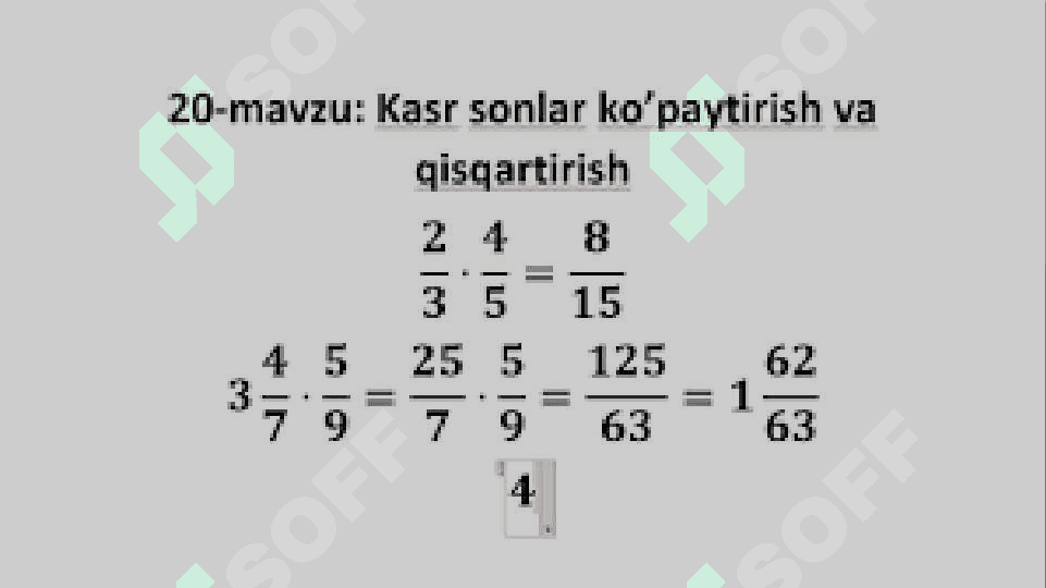 Haqiqiy sonlar ustida arifmetik amallar. Qo'shish qonunlari. 7
