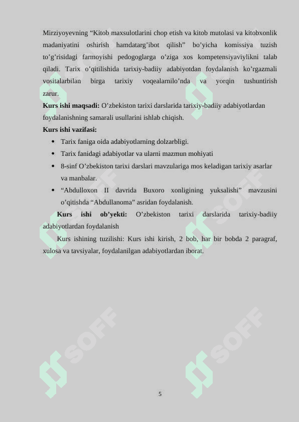 8-SINF OʻZBEKISTON TARIXI DARSLARIDA BADIIY ADABIYOTLARDAN FOYDALANISH 5