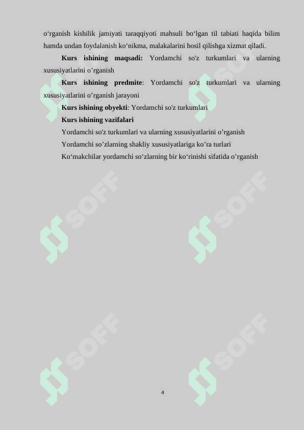 Yordamchi so`zlar va ularning turlari . 4