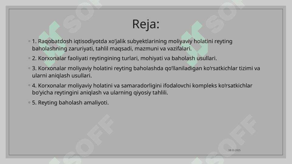 KORXONALAR MOLIYAVIY HOLATINI REYTING BAHOLASH VA TAHLIL QILISH pptx 2