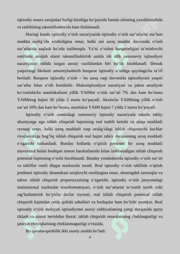 O'ZBEKISTONDA BARQAROR O'SISHNI TA'MINLASHNING OMILLARI VA UNING DAVLAT IQTISODIYOTIDAGI AHAMIYATI 5