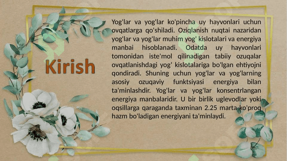 Ozuqa tarkibidagi yogʻlarni sifat analizi 3