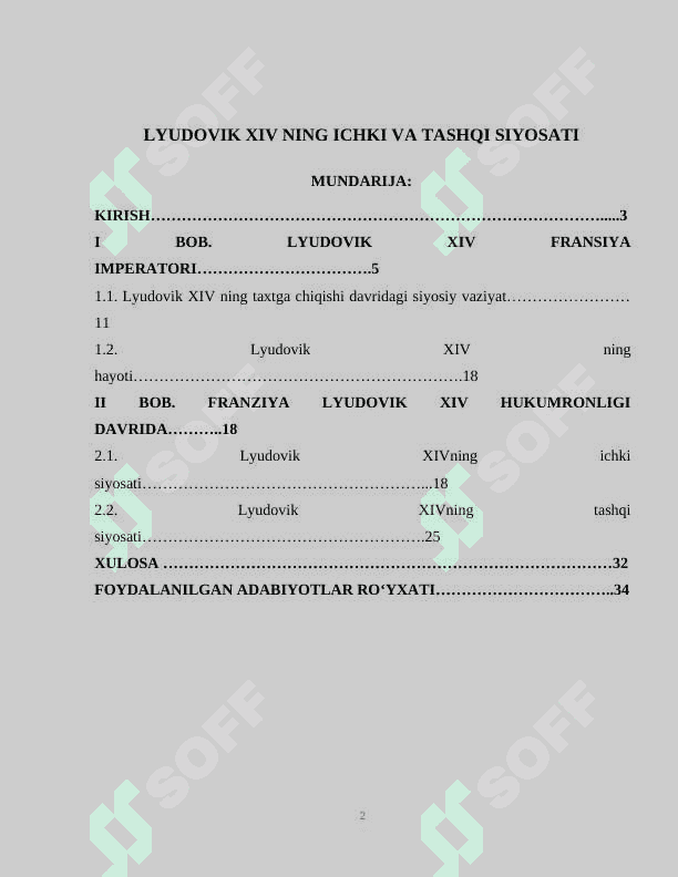 LYUDOVIK XIV NING ICHKI VA TASHQI SIYOSATI 2