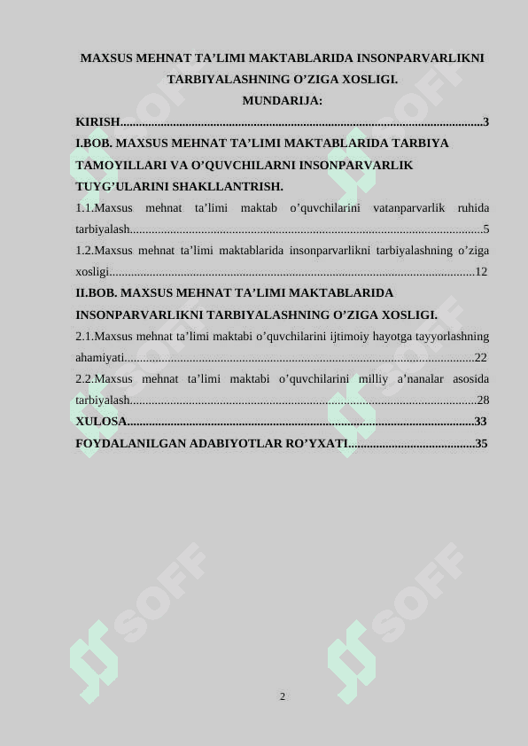 Maxsus mehnat ta'limi maktablarida insonparvarlikni tarbiyalashning o'ziga xosligi 2