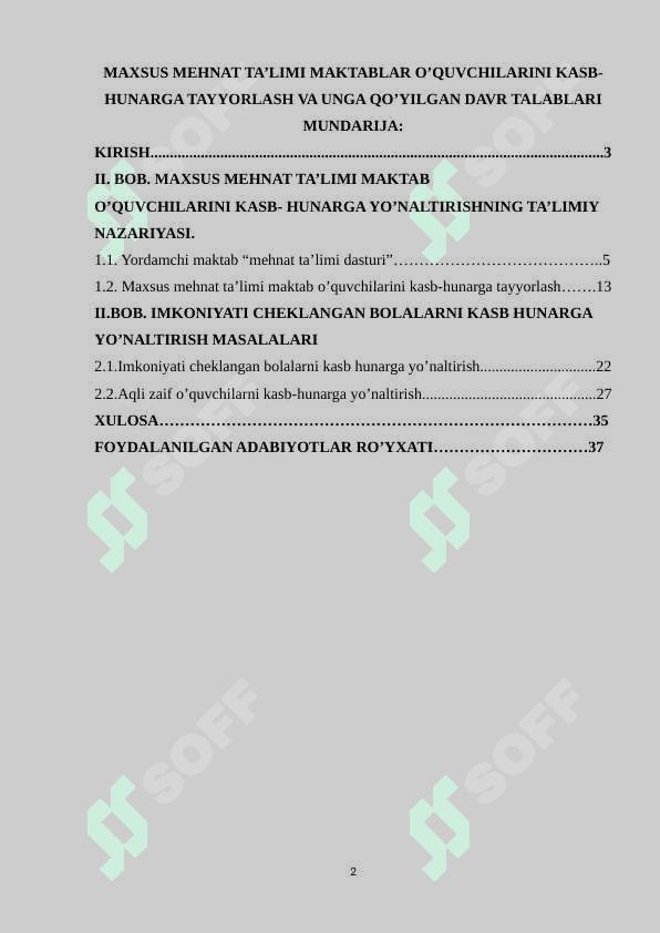 maxsus mehnat ta’limi maktablar o’quvchilarini kasb-hunarga tayyorlash va unga qo’yilgan davr talablari 2