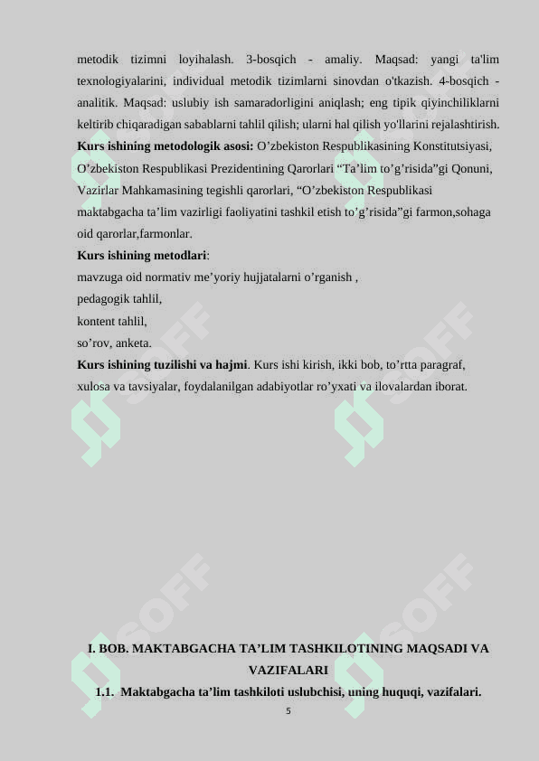 Maktabgacha ta’lim tashkiloti uslubchisi faoliyatini takomillashtirish yo’llari 5