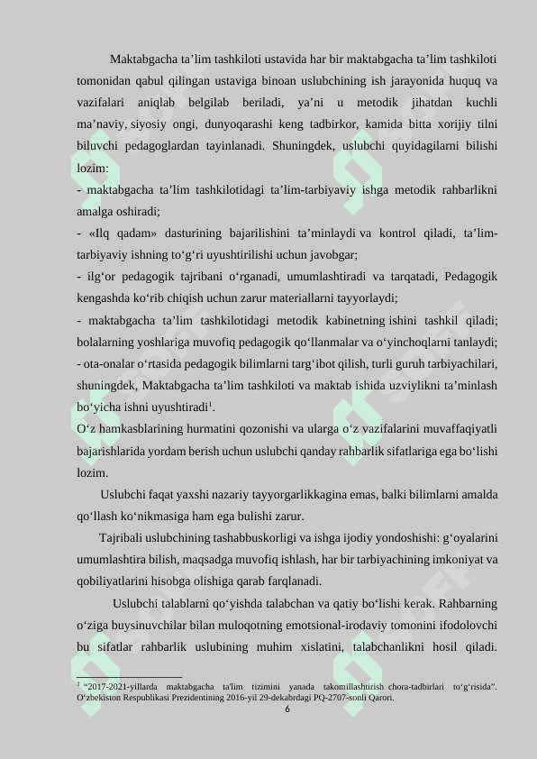 Maktabgacha ta’lim tashkiloti uslubchisi faoliyatini takomillashtirish yo’llari 6