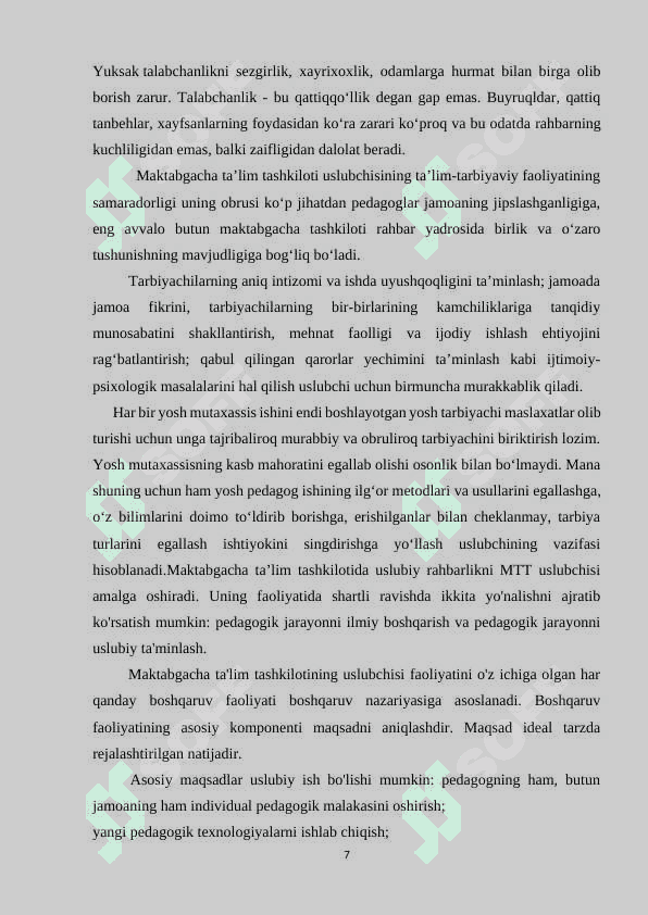 Maktabgacha ta’lim tashkiloti uslubchisi faoliyatini takomillashtirish yo’llari 7