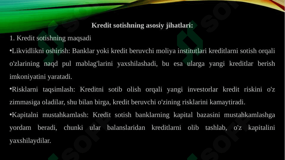 Kredit sotish va sekryuzitsiyasi jarayoni 4