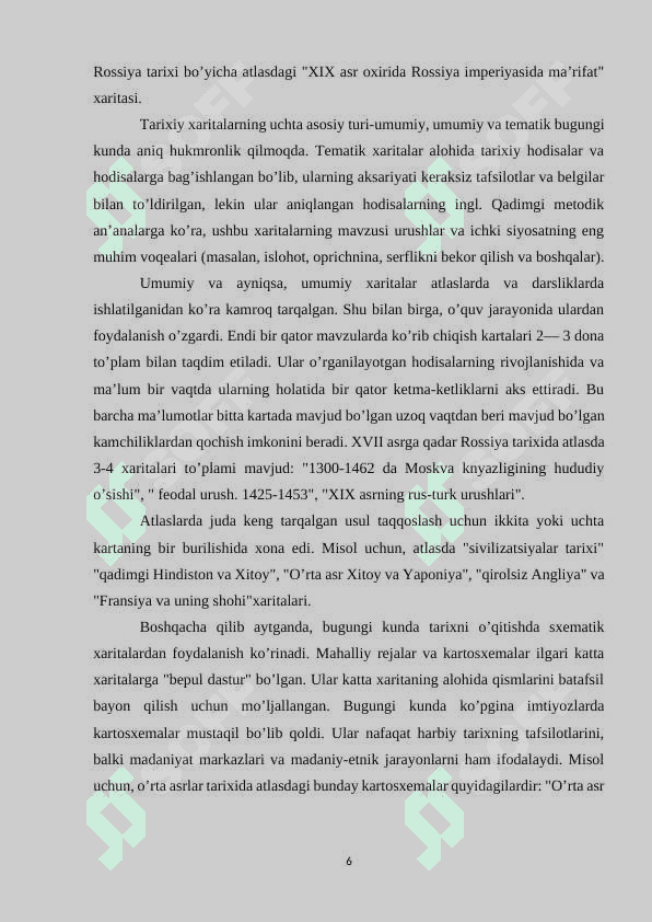 TARIX VA IJTIMOIY FANLAR O’QITISHDA XARITALAR TURLARI VA ULARNING AHAMIYATI 6