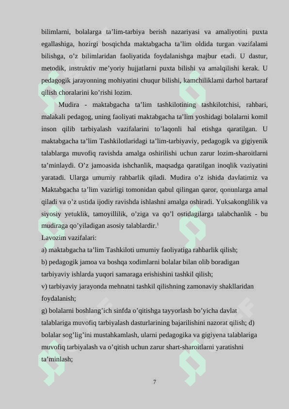 Direktorning ma’muriy xo’jalik faoliyatga rahbarlik qilishi 7