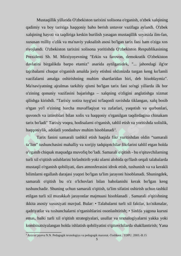 O’zbekiston tarixi o’qitishning ta’limiy va tarbiyaviy maqsadi 5