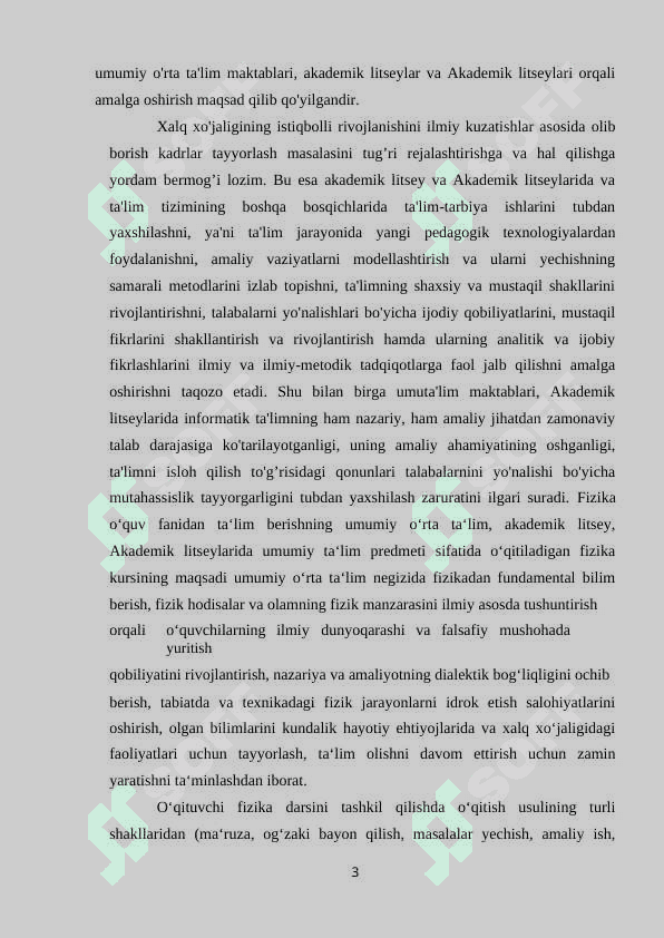 Fizika va astronomiya o’qitishni loyihalashtirish 3