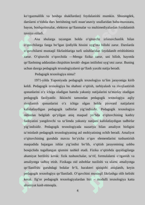 Fizika va astronomiya o’qitishni loyihalashtirish 4