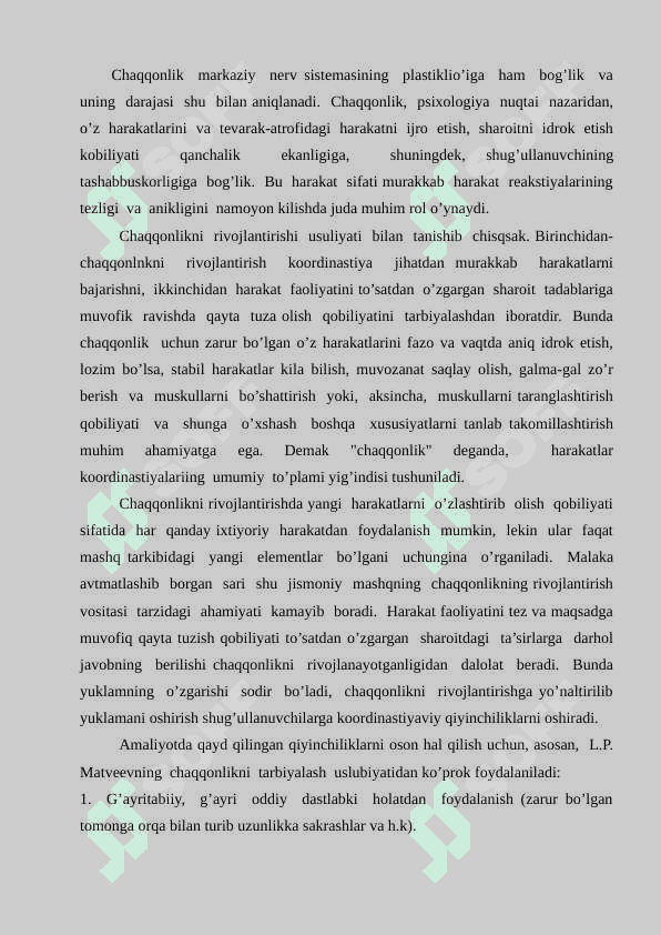 CHAQQONLIK VA UNI TARBIYALASH USLUBIYATI 7
