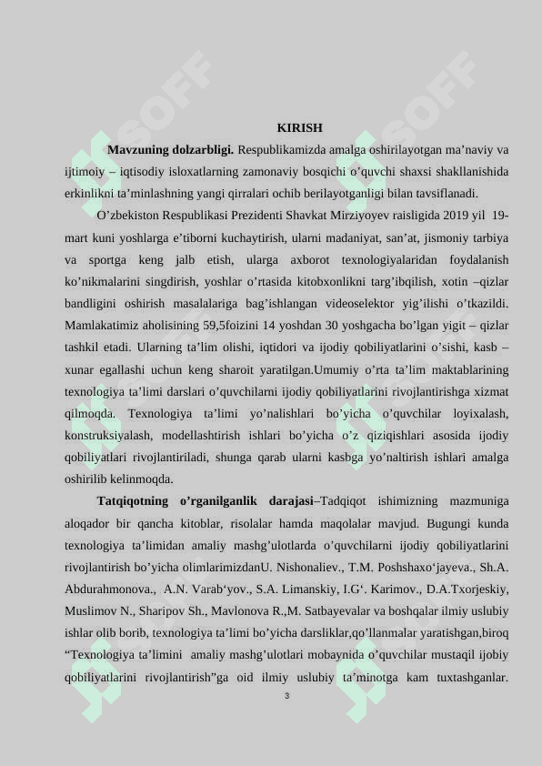 TEXNOLOGIYА TА’LIMI DАRSLАRIDА GАZLАMАGА ISHLOV BERISH GА АSOSLАNGАN MILLIY XАLQ HUNАRMАNDCHILIGIGА OID KO’NIK MА VА MАLАKАLАRNI SHАKLLАNTIRISH 3