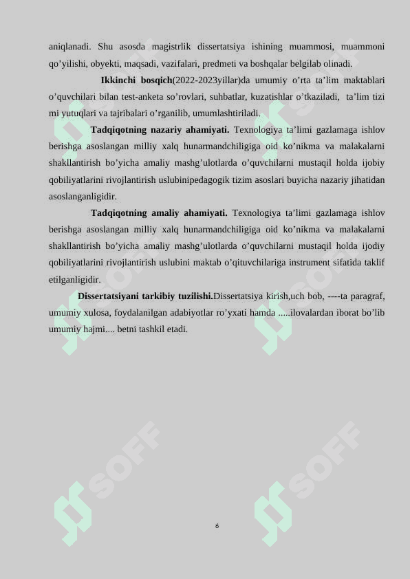 TEXNOLOGIYА TА’LIMI DАRSLАRIDА GАZLАMАGА ISHLOV BERISH GА АSOSLАNGАN MILLIY XАLQ HUNАRMАNDCHILIGIGА OID KO’NIK MА VА MАLАKАLАRNI SHАKLLАNTIRISH 6