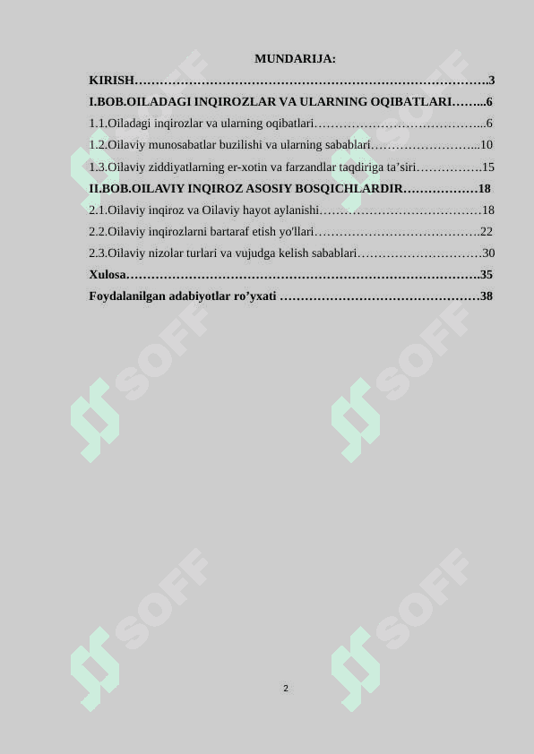 OILADAGI INQIROZLAR VA ULARNING OQIBATLARI 2