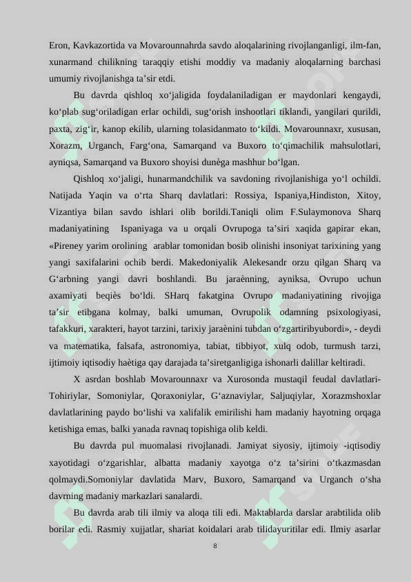 TEXNOLOGIYАTА’LIMI JАRАYONIDА O’QUVCHILАRDА АQLIY MEHNАT KO’NIKMАLАRINI SHАKLLАNTIRISH 8