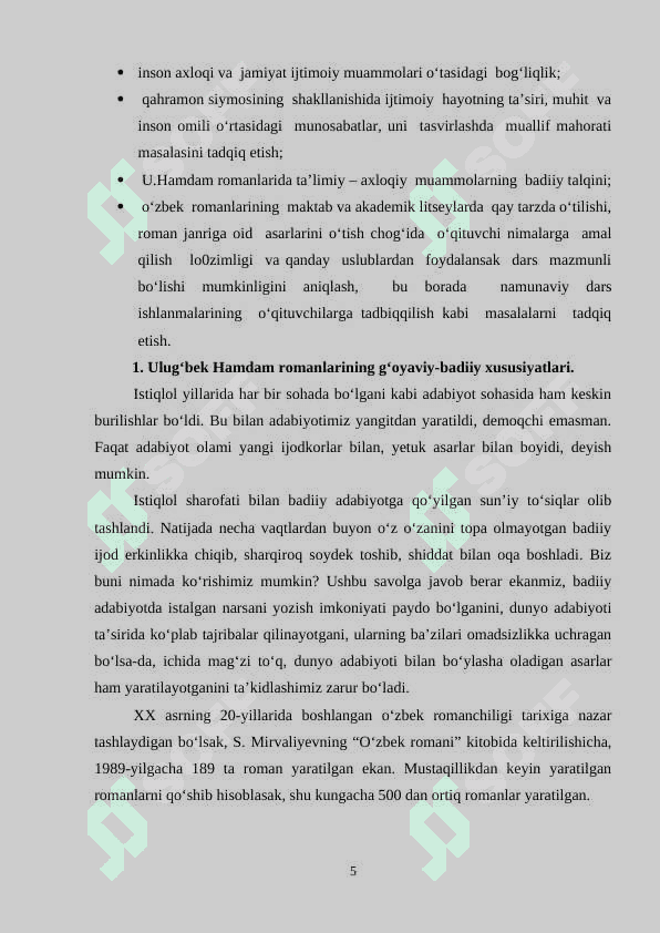 ULUG‘BEK HAMDAM ROMANLARINI O‘QITISH METODIKASI 5