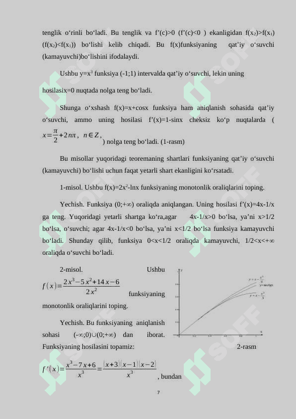 Funksiyani  to‘la tekshirish 7