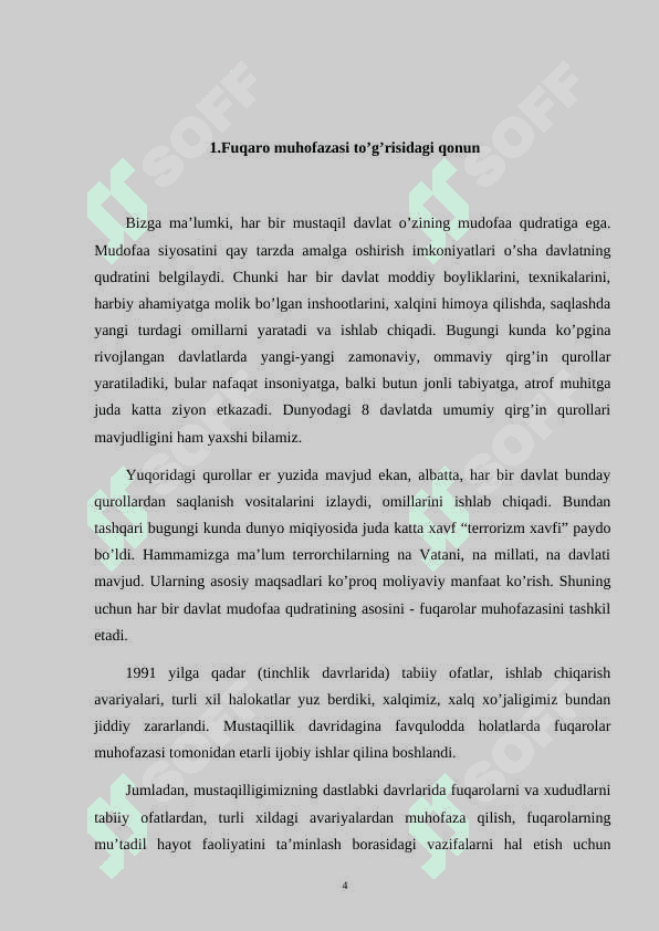Fuqaro muhofazasining huquqiy asoslari fuqaro muhofazasi borasida 4