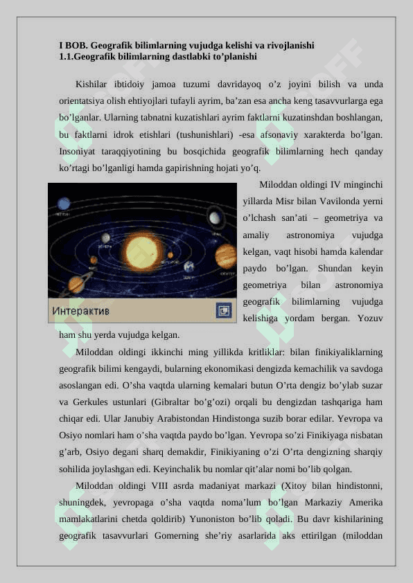 Geografik bilimlarning vujudga kelishi va rivojlanishi 3