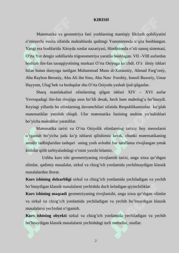GEOMETRIYA fani haqida 2