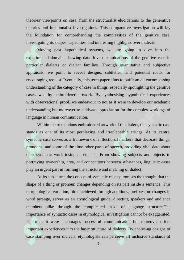 The category of case in nouns, different theories about the category of case.  The form of the genitive case and its application features 5