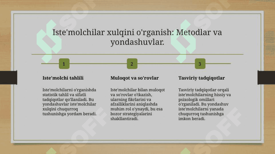 Bozor va isteʼmolchilar oʻrganish 5