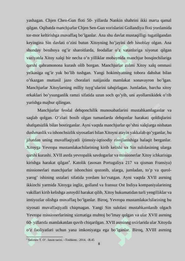 XVIII ASRLARDA OSIYO MAMLAKATLARI RIVOJLANISHINING ASOSIY XUSUSIYATLARI 8