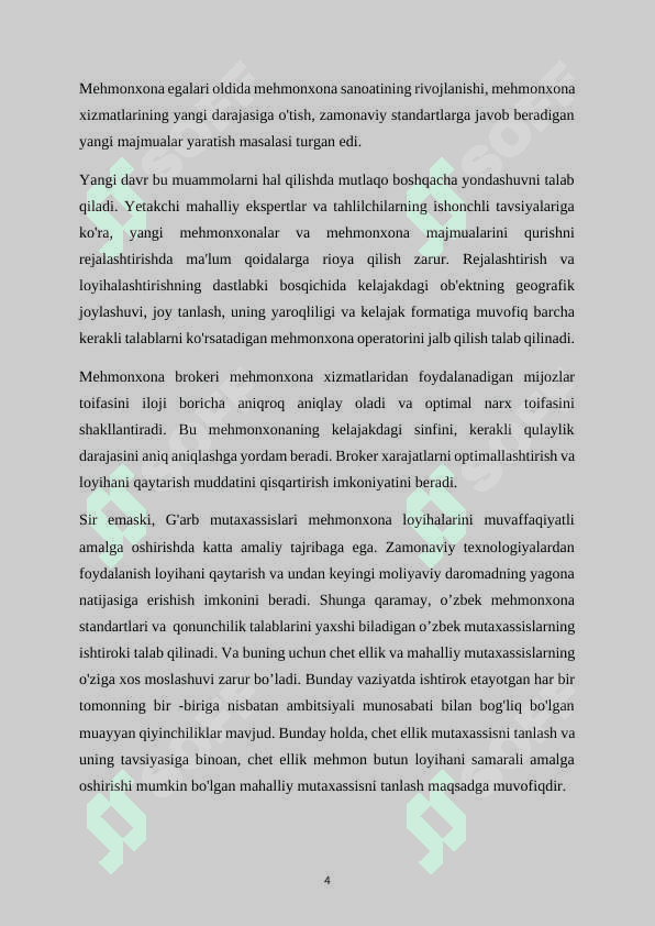 Mehmonxonalar rivojlanishida interyer va lanshaft to`g`risidagi tushunchalarning mazmun va mohiyati 4