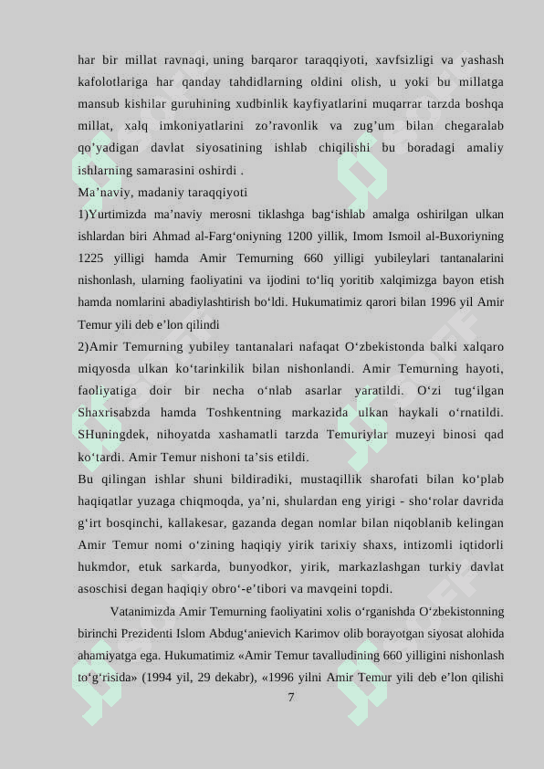 Mustaqillik yillarida ma’naviy va ma’rifiy hayot 7
