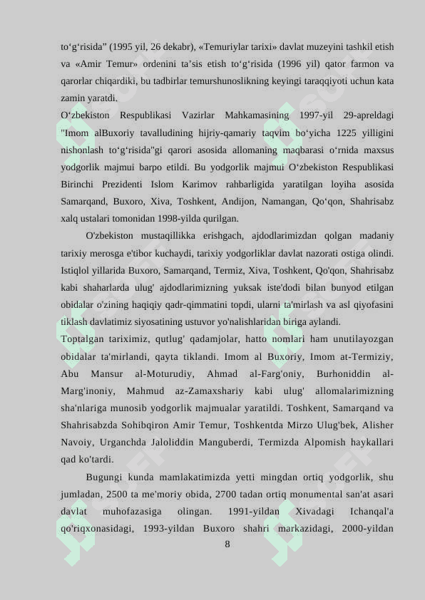 Mustaqillik yillarida ma’naviy va ma’rifiy hayot 8