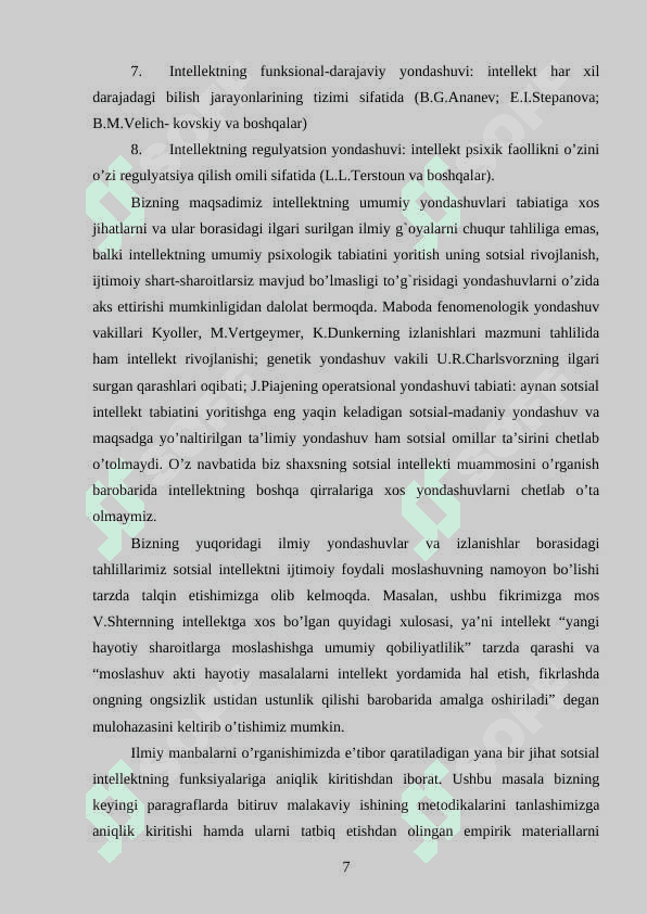 J.Piajening intellektni operatsional konsepsiyasi 7
