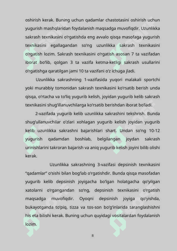 13-14 YOSHLI YENGIL АTLETIKАCHILАR  TEZLIK-KUCH SIFATINI RIVOJLANTIRISHDA MAXSUS MASHQLARDAN FOYDALANISH TEXNOLOGIYALARI 7