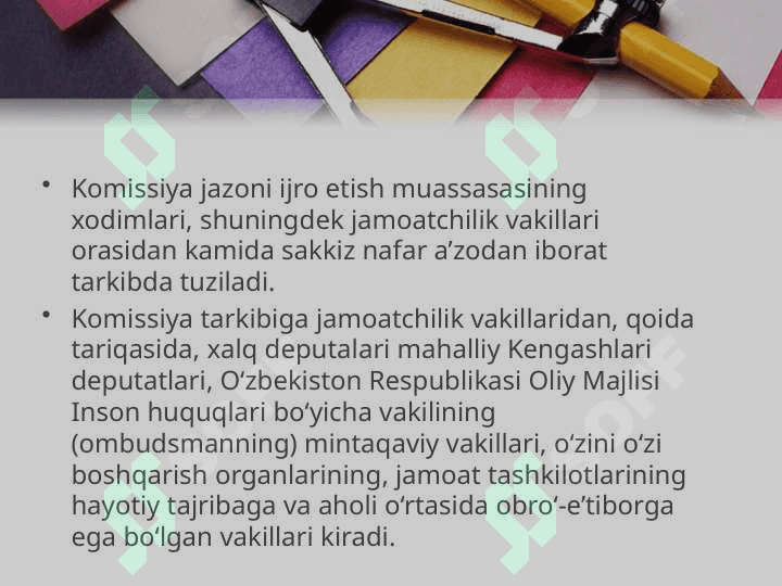 Ozodlikdan mahrum etilgan shahslarga nisbatan qo'llaniladigan rag'batlantirishlar 7