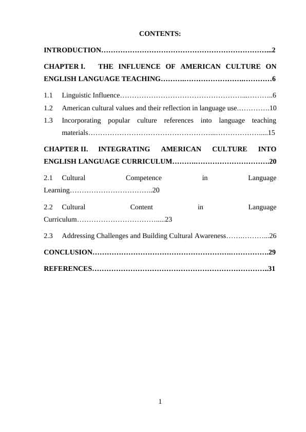THE INFLUENCE OF AMERICAN CULTURE ON ENGLISH LANGUAGE TEACHING