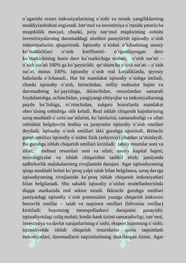 Iqtisodiy o'sish. Iqtisodiy o'sish modellari 7