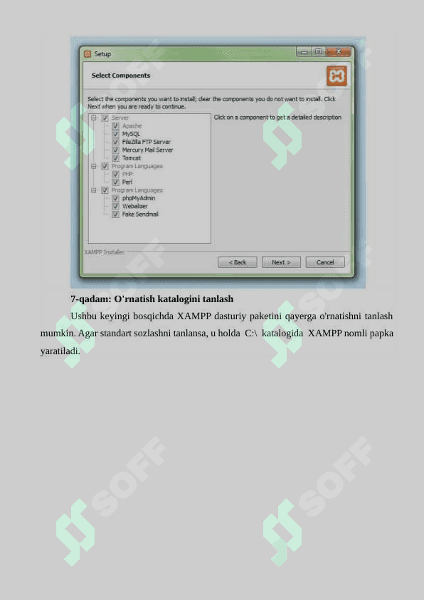 XAMPP dasturini kompyuterga o’rnatish va sozlash 3