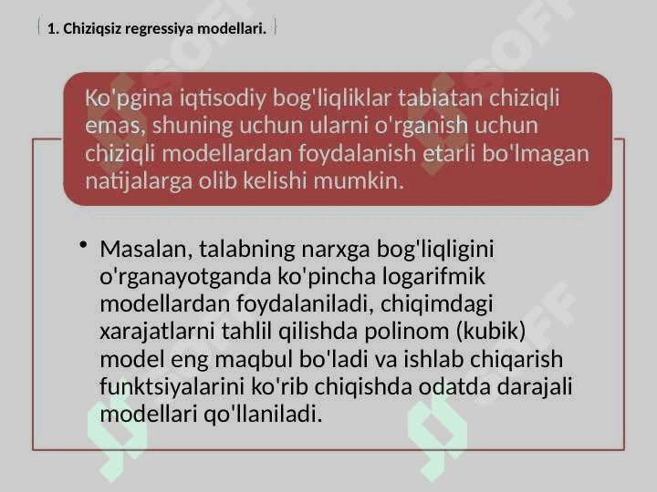 Chiziqli va chiziqsiz regression bog‘lanishlar 2