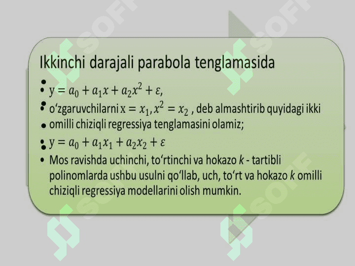 Chiziqli va chiziqsiz regression bog‘lanishlar 5