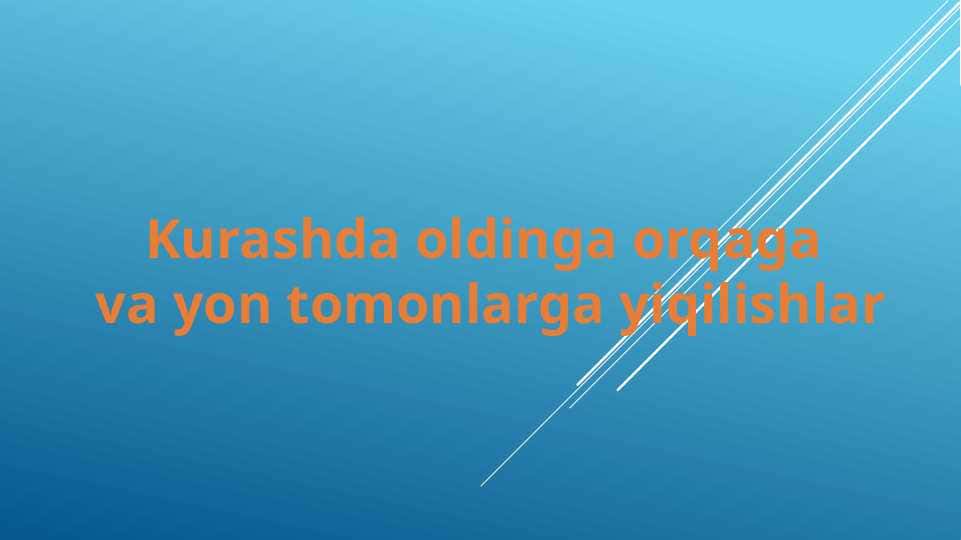 Kurashda oldinga orqaga  va yon tomonlarga yiqilishlar 1
