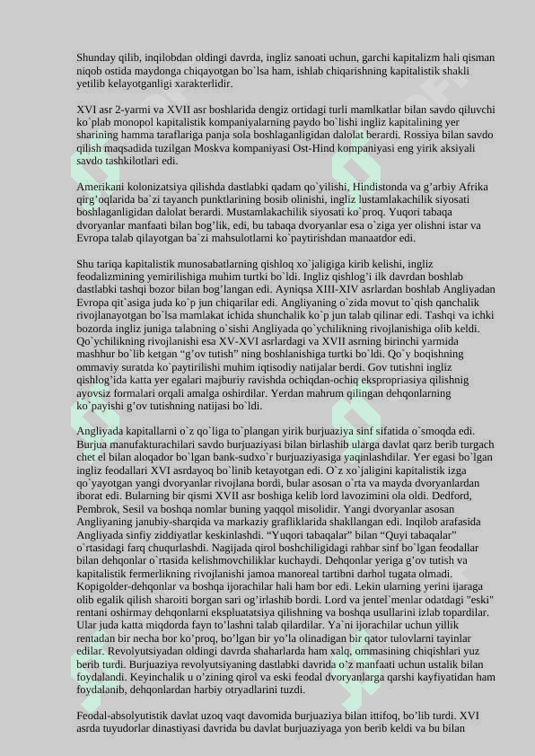 XVII – XIX –ASRLARDA ANGLIYA 3
