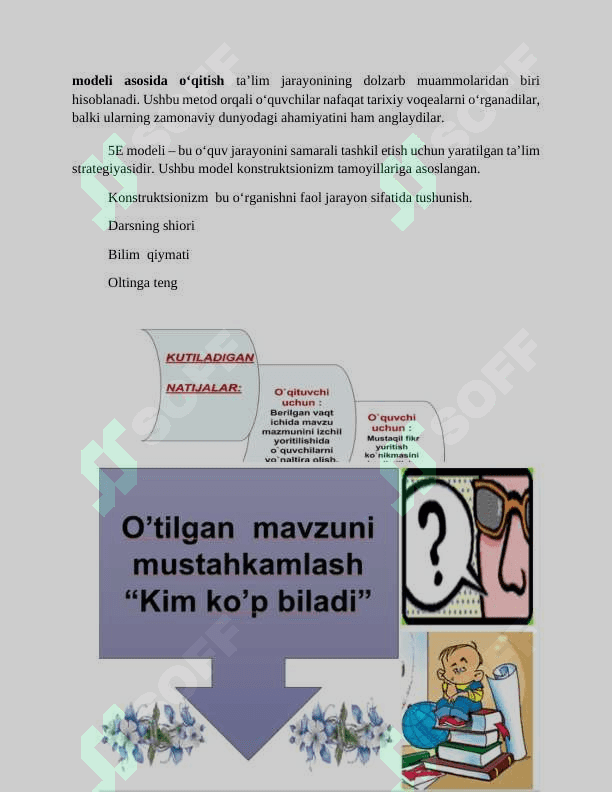 Mavzu: “Turkistonda Rossiya  imperiyasiga qarshi ozodlik  harakatlari  mavzusini  o’tishga 5E modulidan  foydalanish  usullari” 4