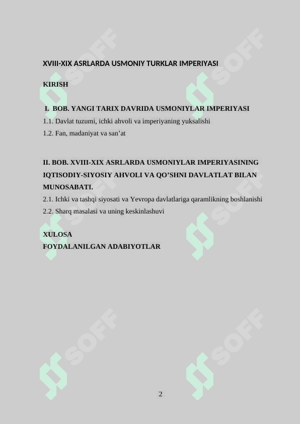 XVIII-XIX ASRLARDA USMONIY TURKLAR IMPERIYASI 2
