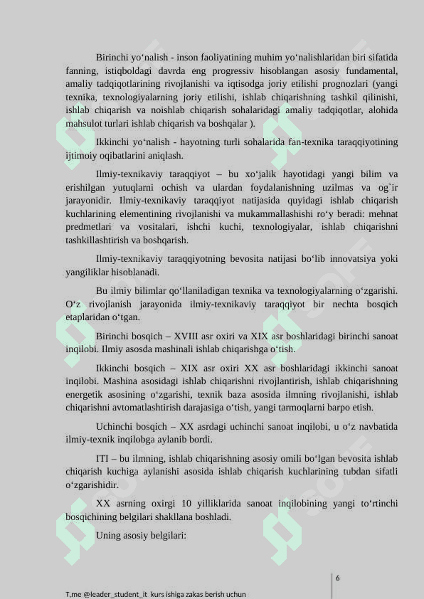 Iqtisodiyotda ilmiy-texnik rivojlanishni asosiy yo'nalishlari 6