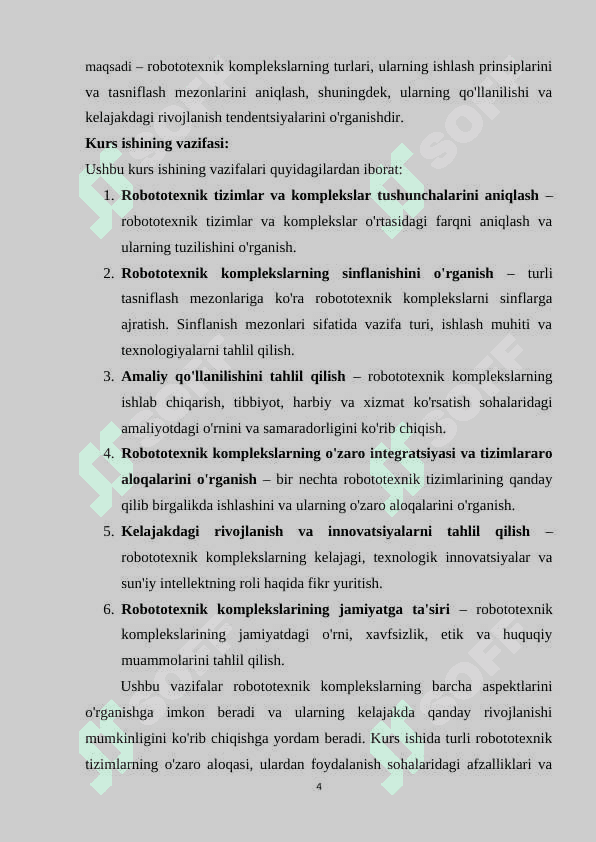 Robototexnik tizimlar va komplekslar.Robototexnik komplekslarning sinflanishi 4
