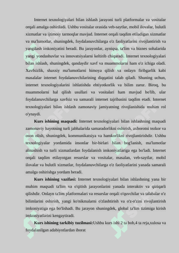 INTERNET TEXNOLOGIYALARI BILAN ISHLASH 3
